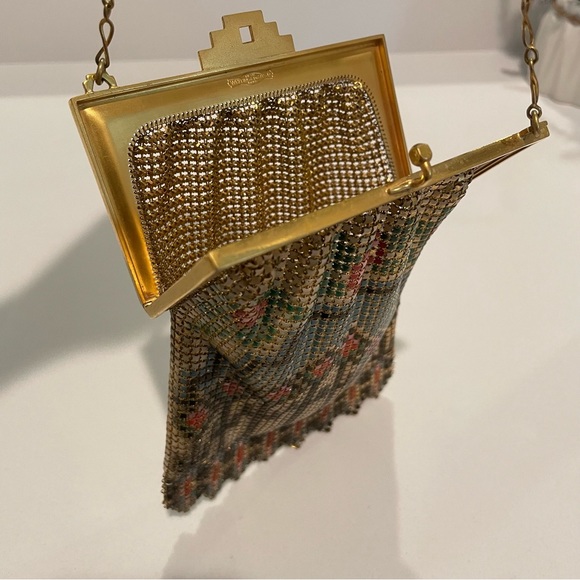 Whiting & Davis Antique 1920s Edwardian Multi-Color Mesh/Metal Bag Purse - Picture 6 of 13